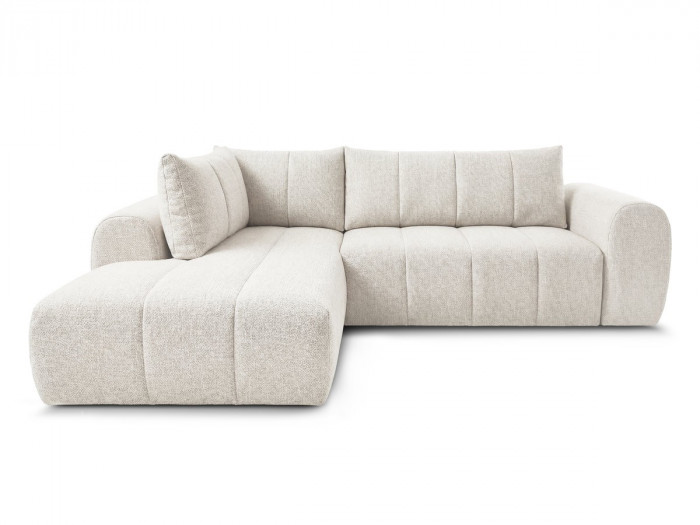 Canapé d'angle L fixe NESTY tissu chiné