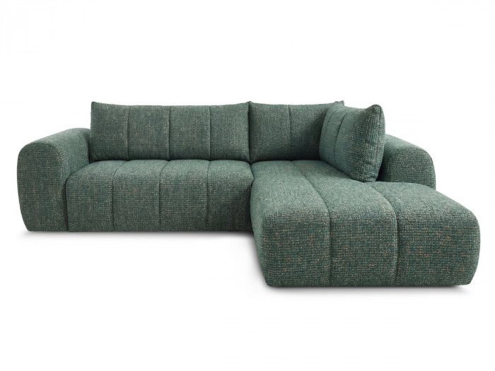 Canapé d'angle L fixe NESTY tissu chiné