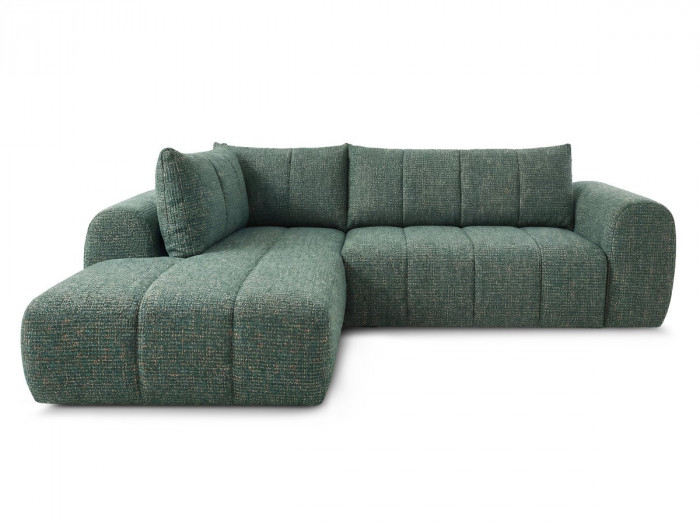 Canapé d'angle L fixe NESTY tissu chiné
