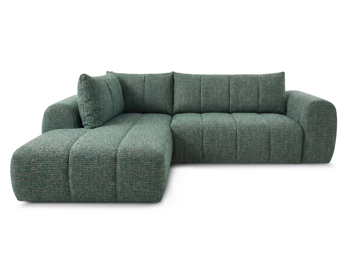 Canapé d'angle L NESTY chiné vert foncé — vue 3