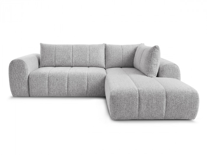 Canapé d'angle L fixe NESTY tissu chiné