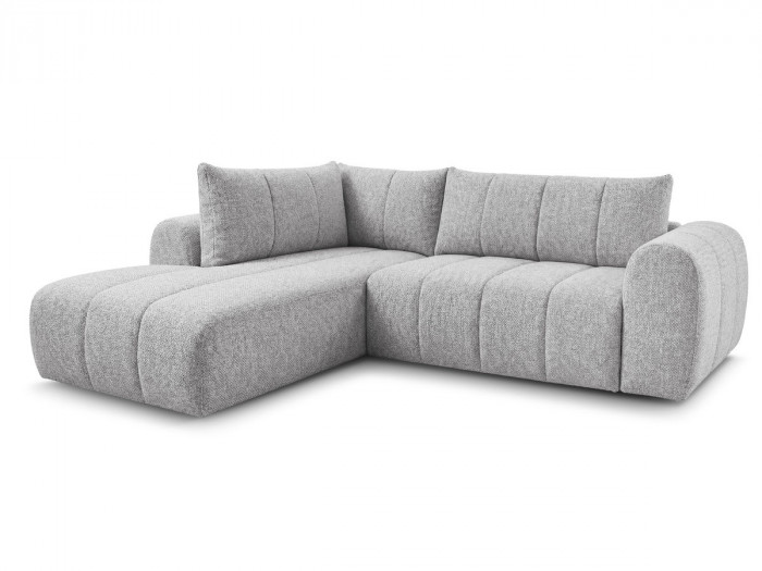 Canapé d'angle L fixe NESTY tissu chiné