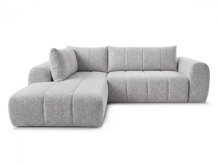 Canapé d'angle L fixe NESTY tissu chiné