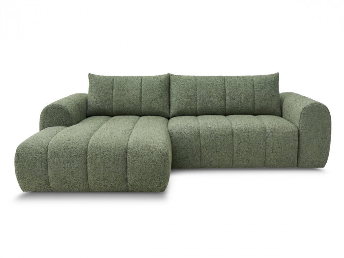 Canapé d'angle fixe NESTY tissu chiné