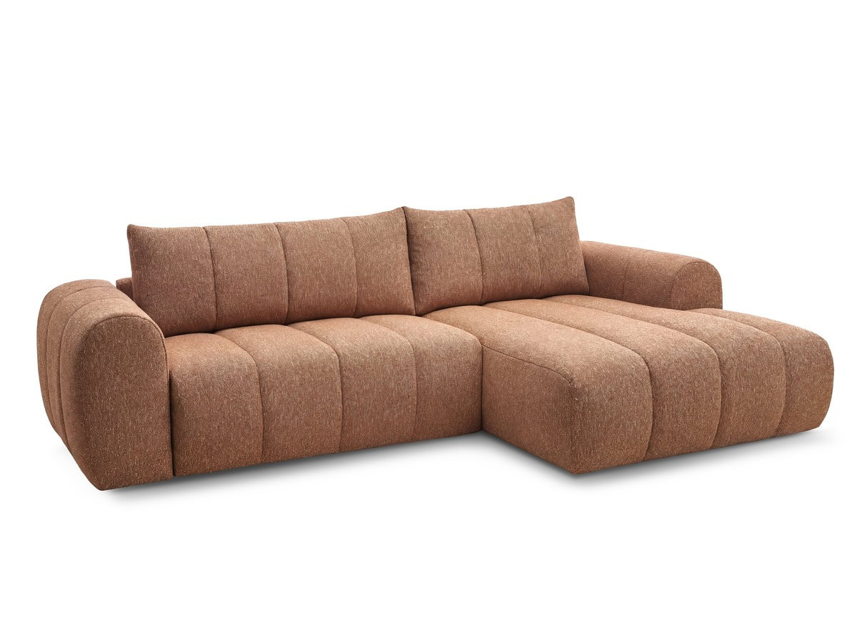 Canapé d'angle fixe NESTY tissu chiné
