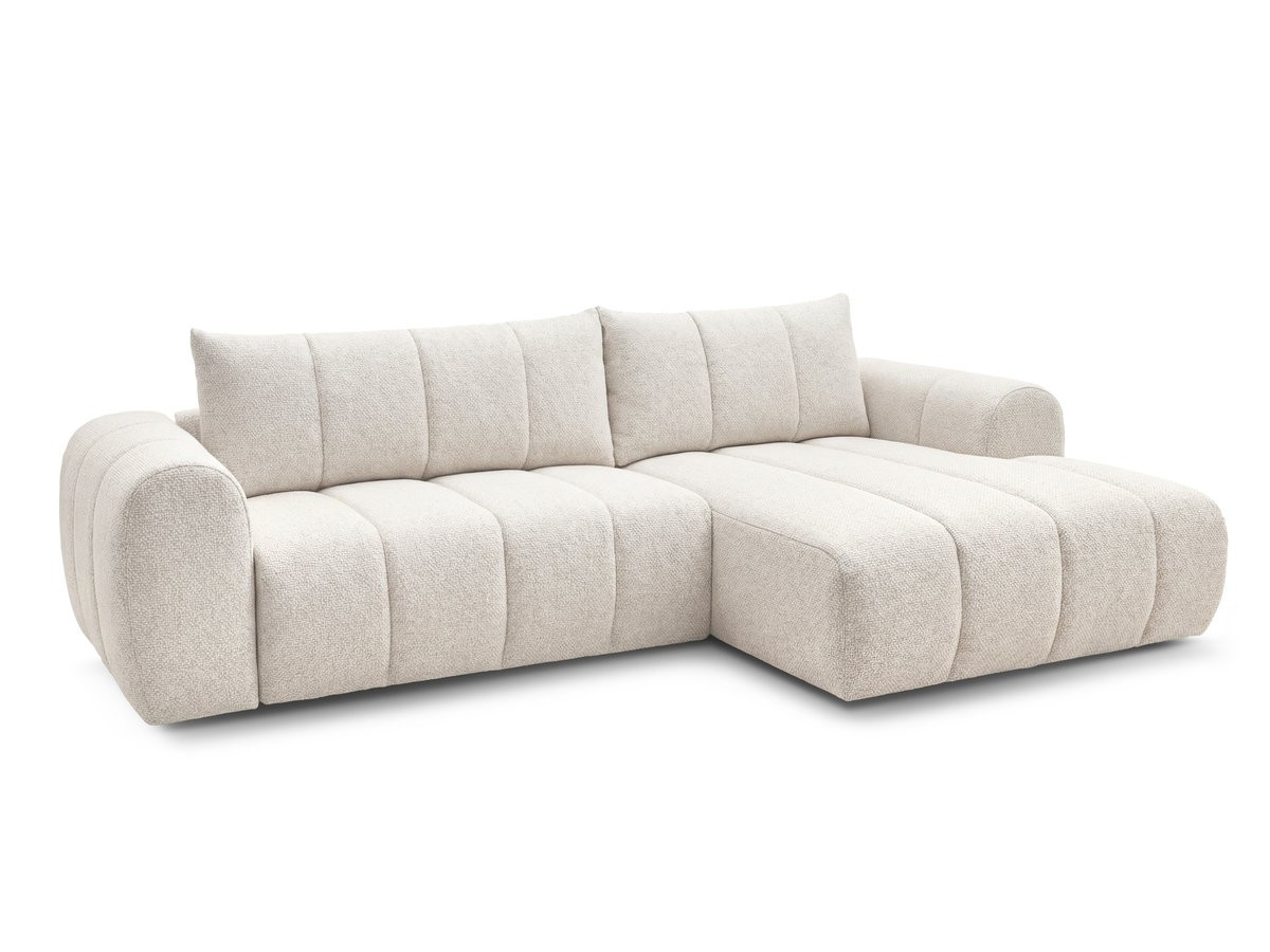 NESTY hoekbank met vaste bekleding in gemêleerde stof