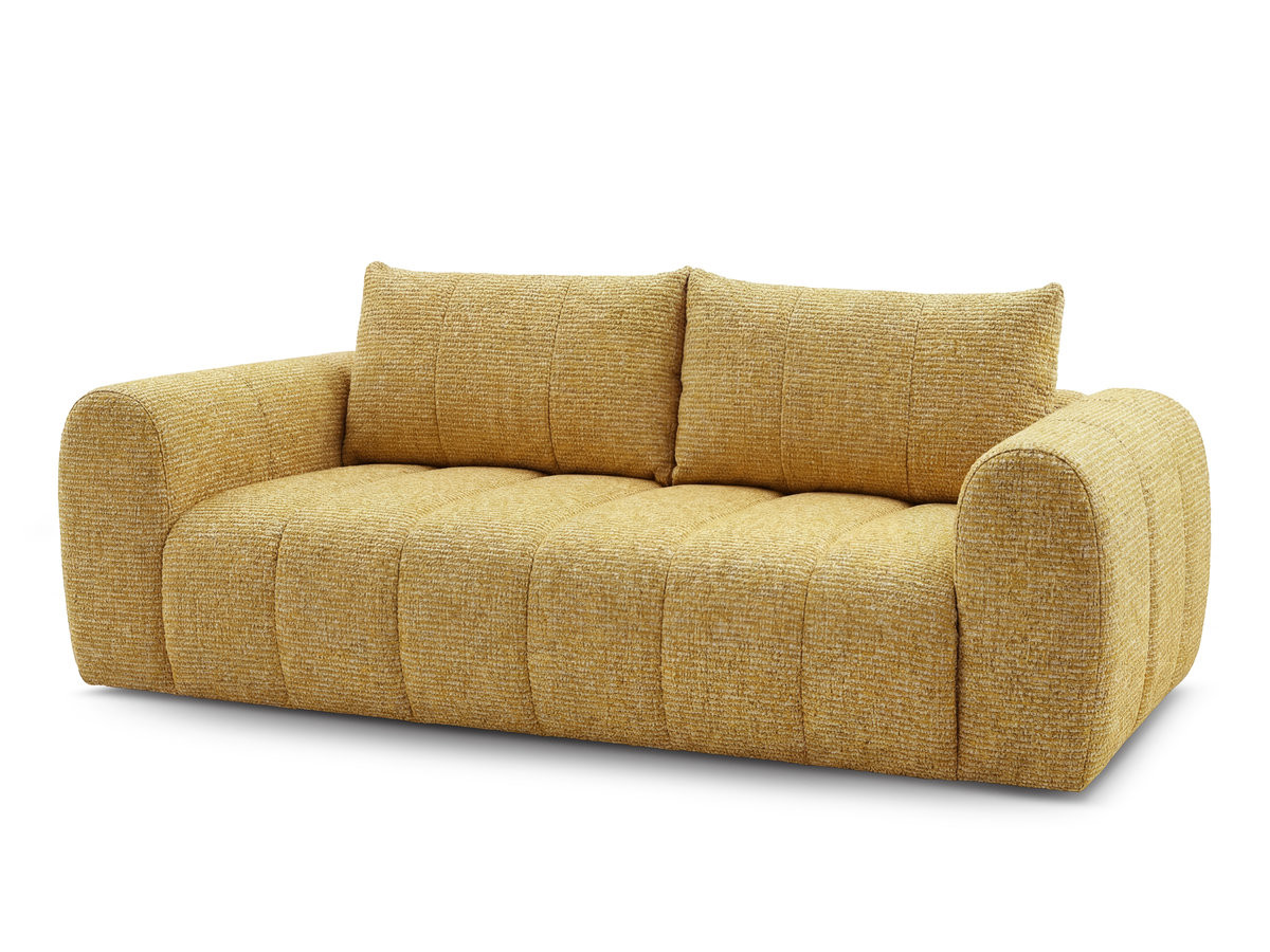 NESTY 3-zits vaste rechte bank in gemêleerde stof