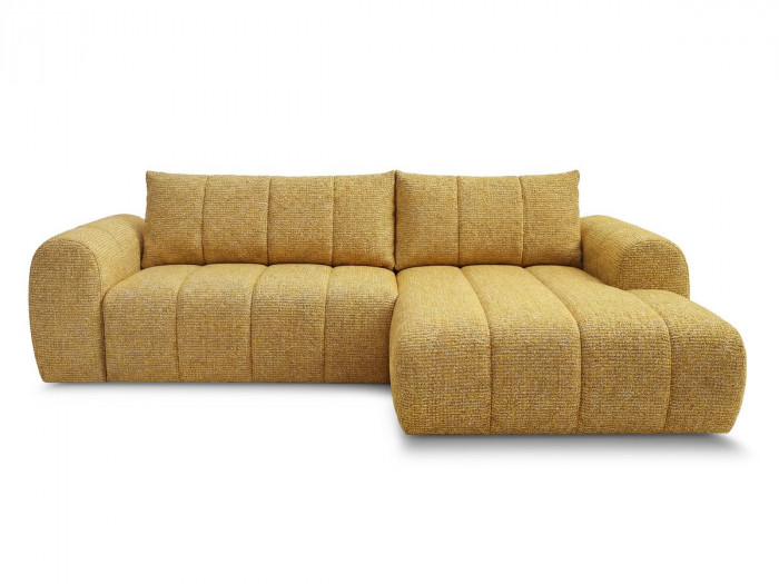 Canapé d'angle fixe NESTY tissu chiné