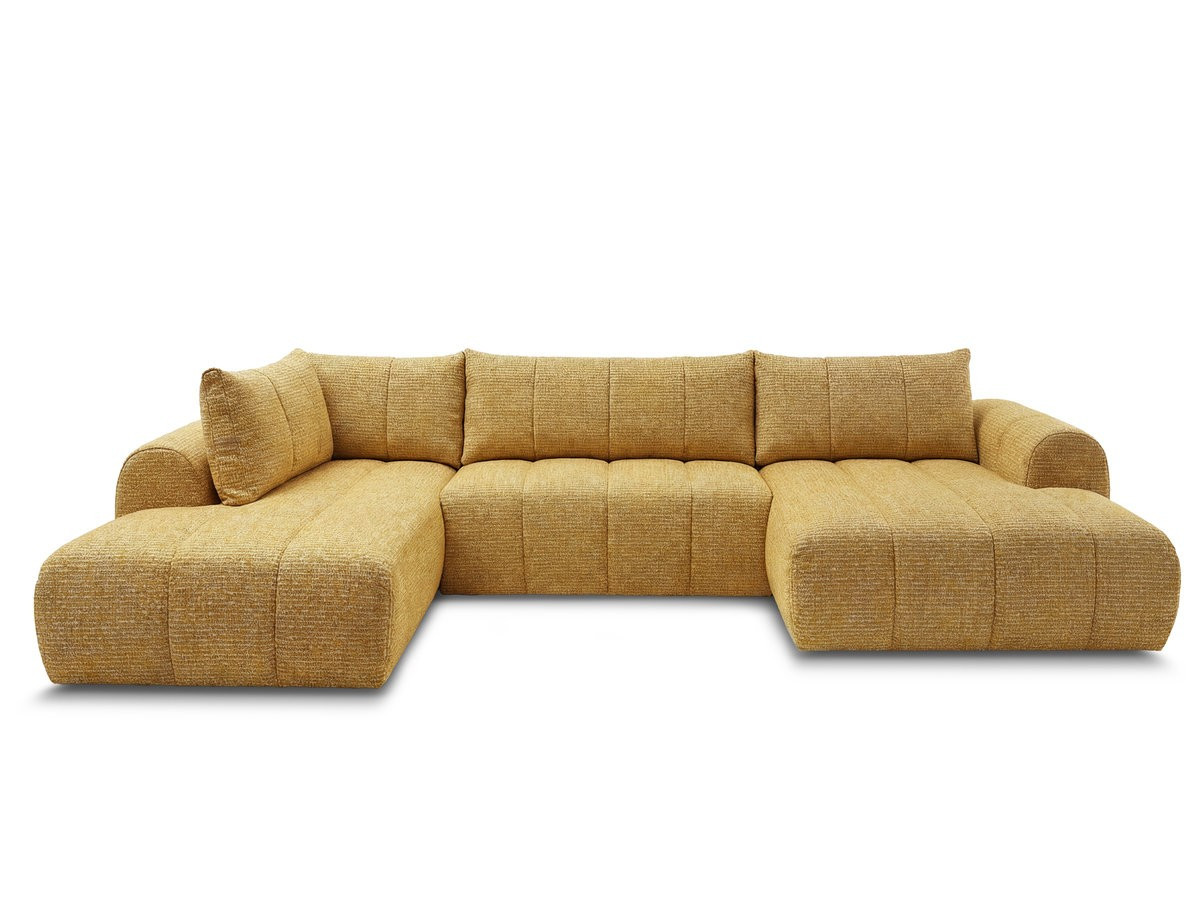 canapé panoramique fixe nesty tissu chiné de couleur jaune