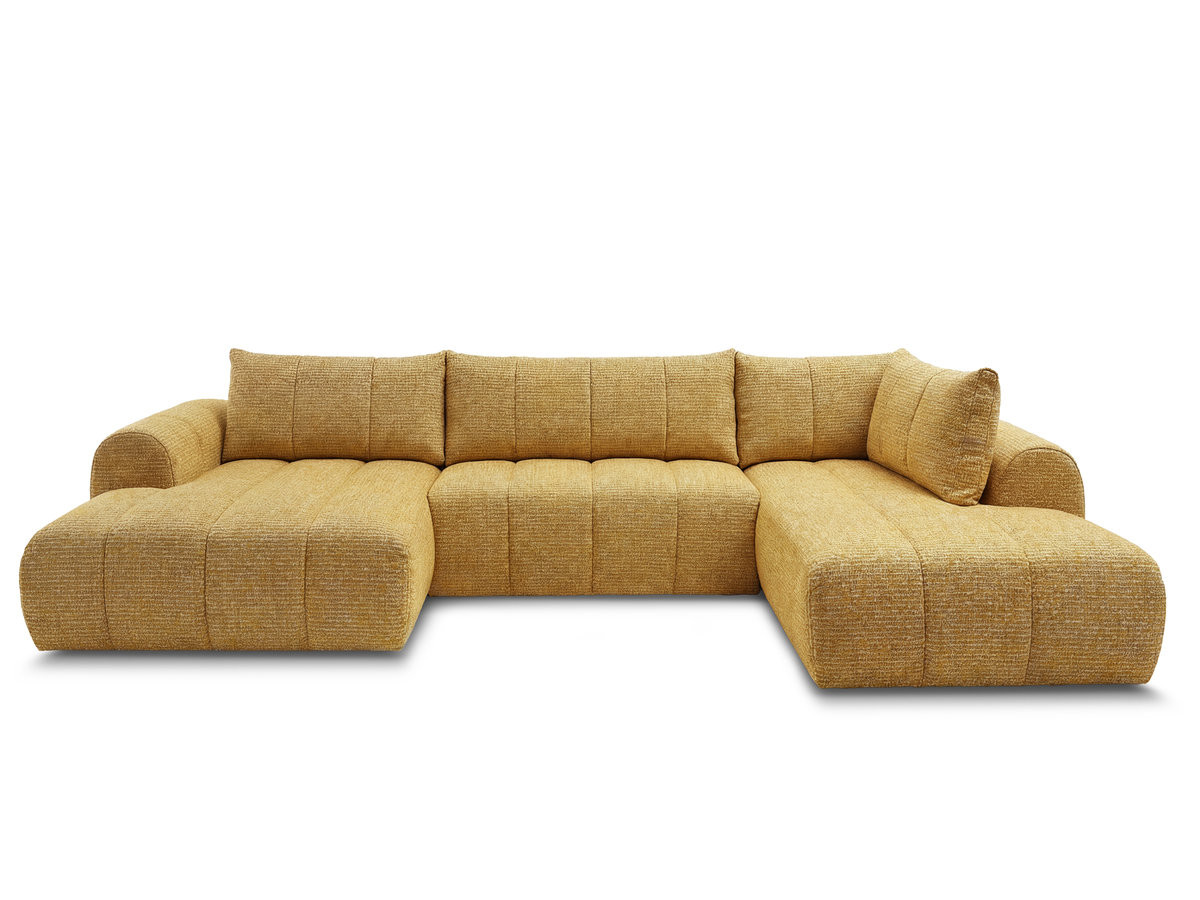 canapé panoramique fixe nesty tissu chiné de couleur jaune