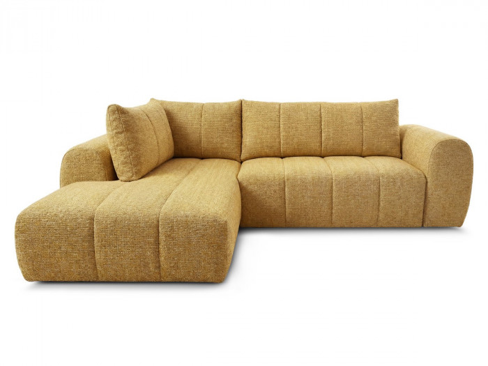 Canapé d'angle L fixe NESTY tissu chiné