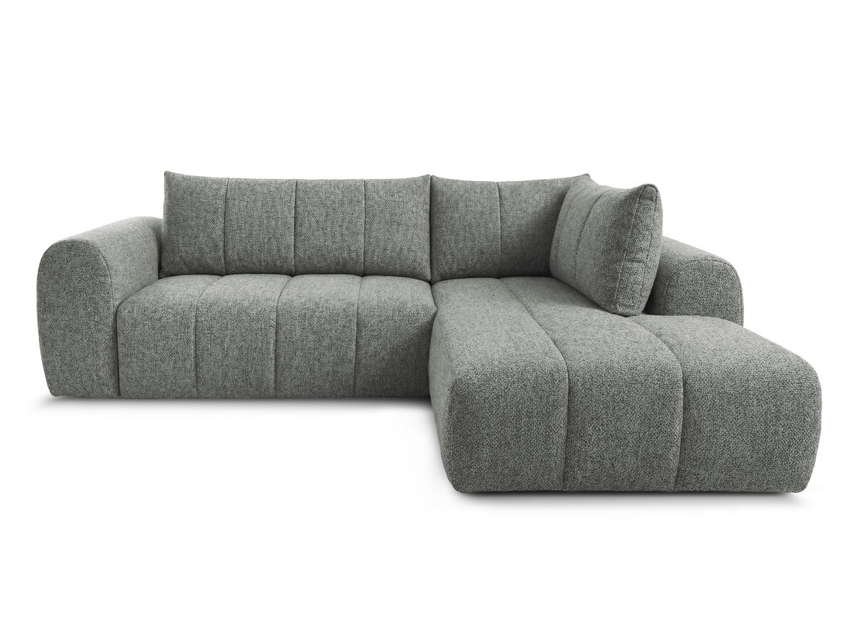 nesty vaste l-vormige hoekbank in gemêleerde stof gekleurd donkergrijs