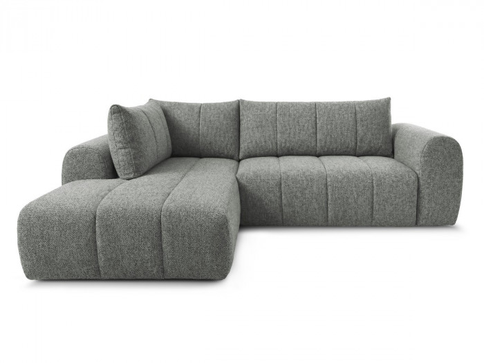 Canapé d'angle L fixe NESTY tissu chiné