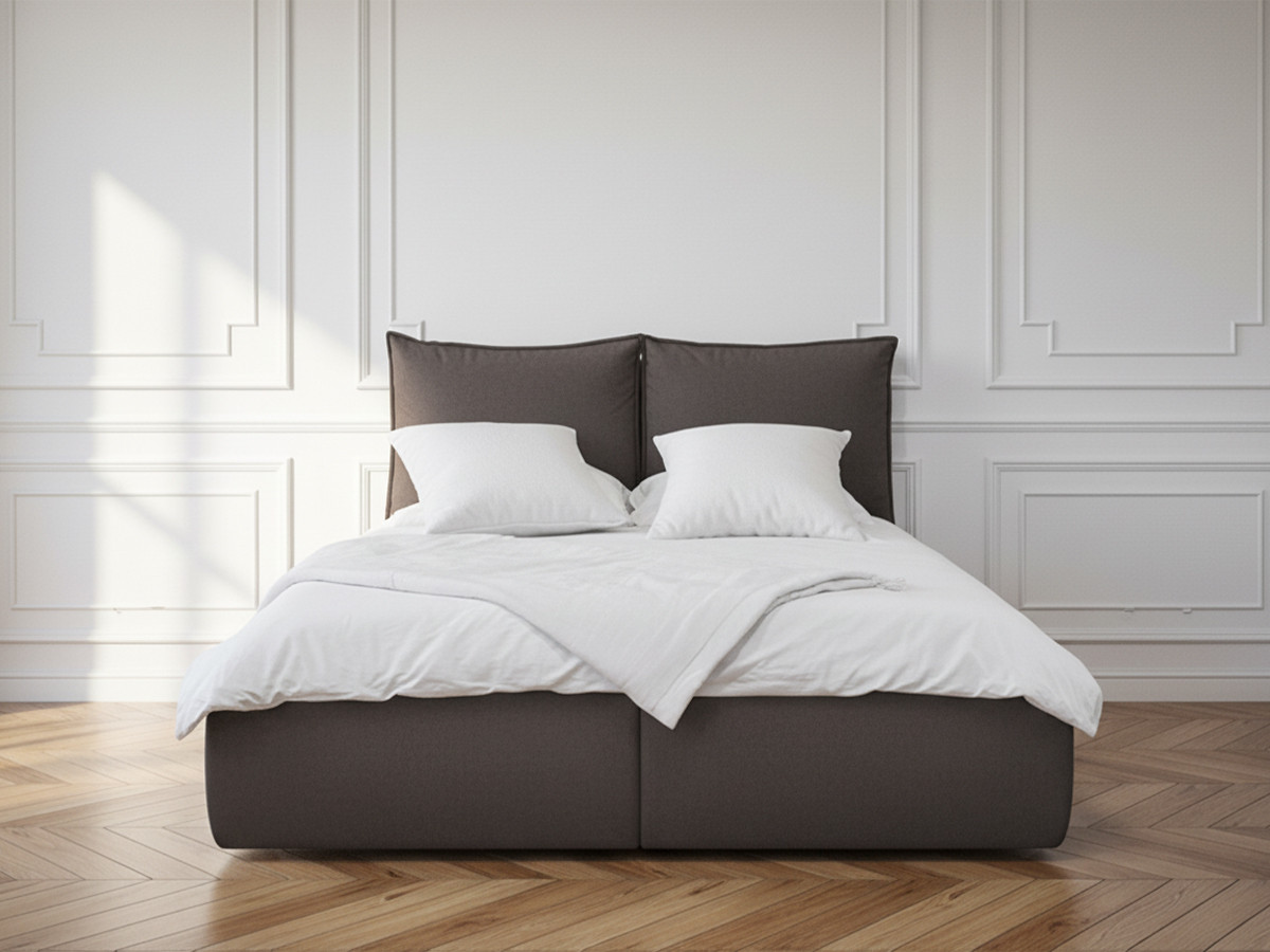 GARANCE opbergbed met hoofdbord met kusseneffect