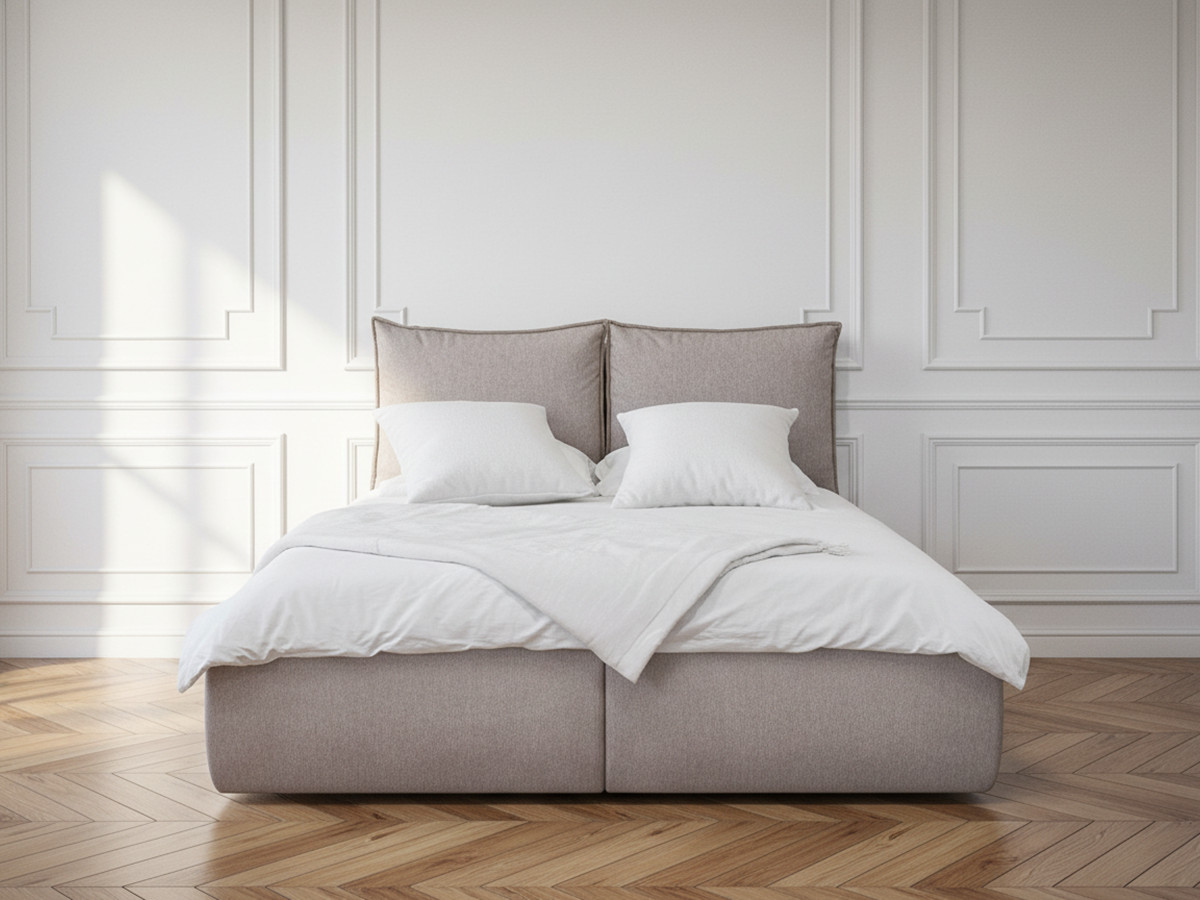 GARANCE opbergbed met hoofdbord met kusseneffect