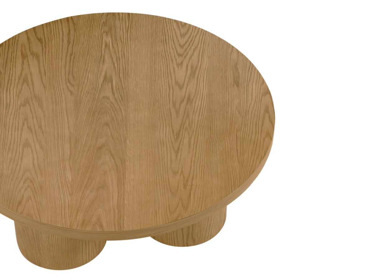 Ronde salontafel AMANZA, 100 cm diameter, massief eikenfineer.