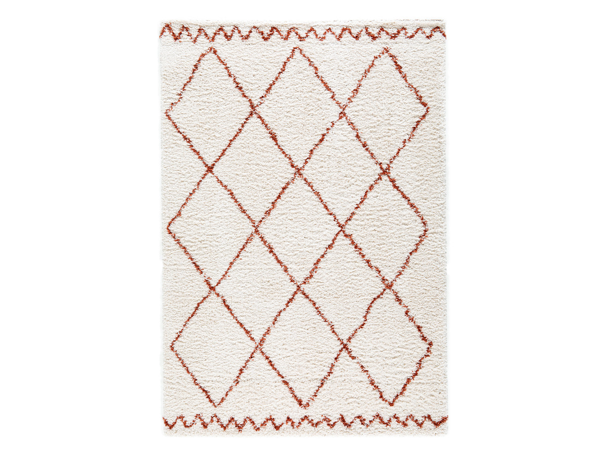 Tapis poils longs SIMON motifs graphiques beige — vue 3