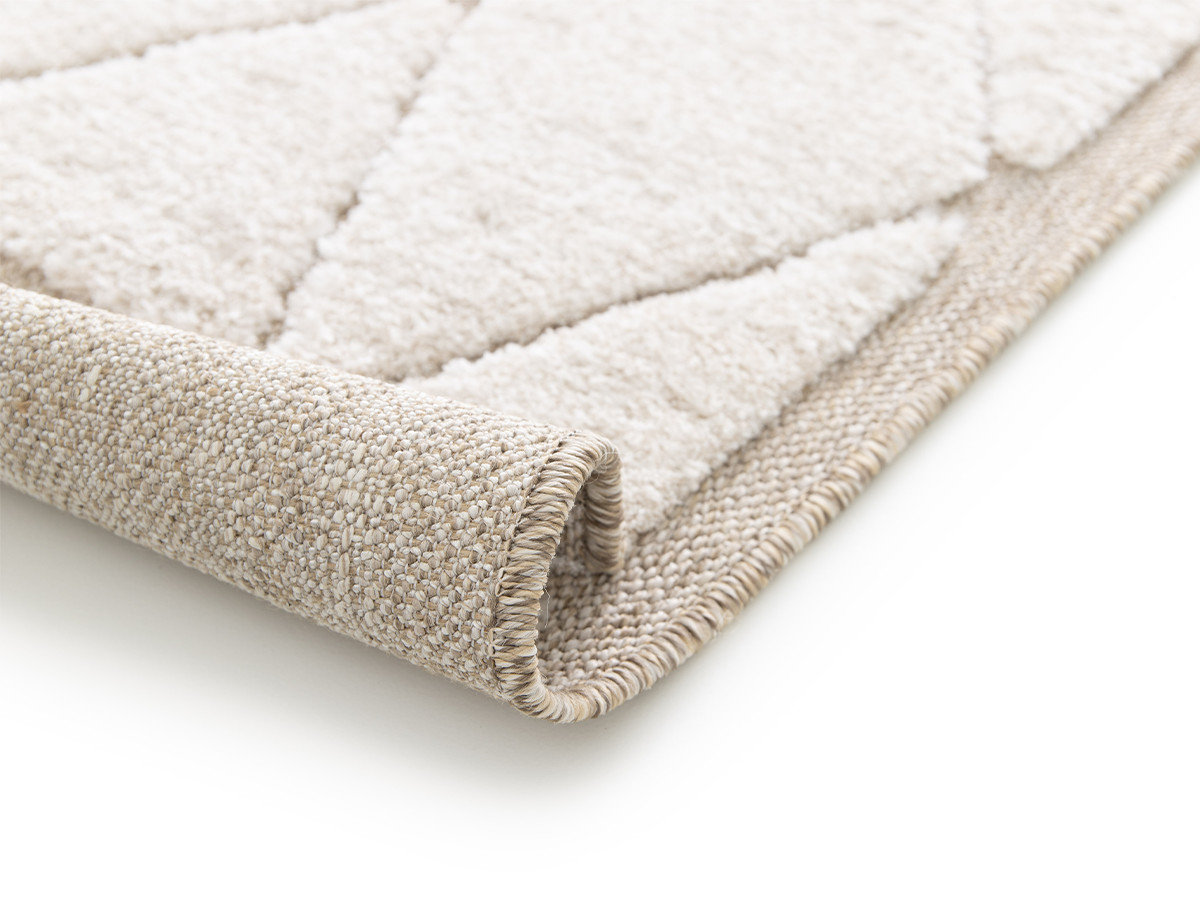 Tapis poil ras AGOSTO motif abstrait beige — vue 6