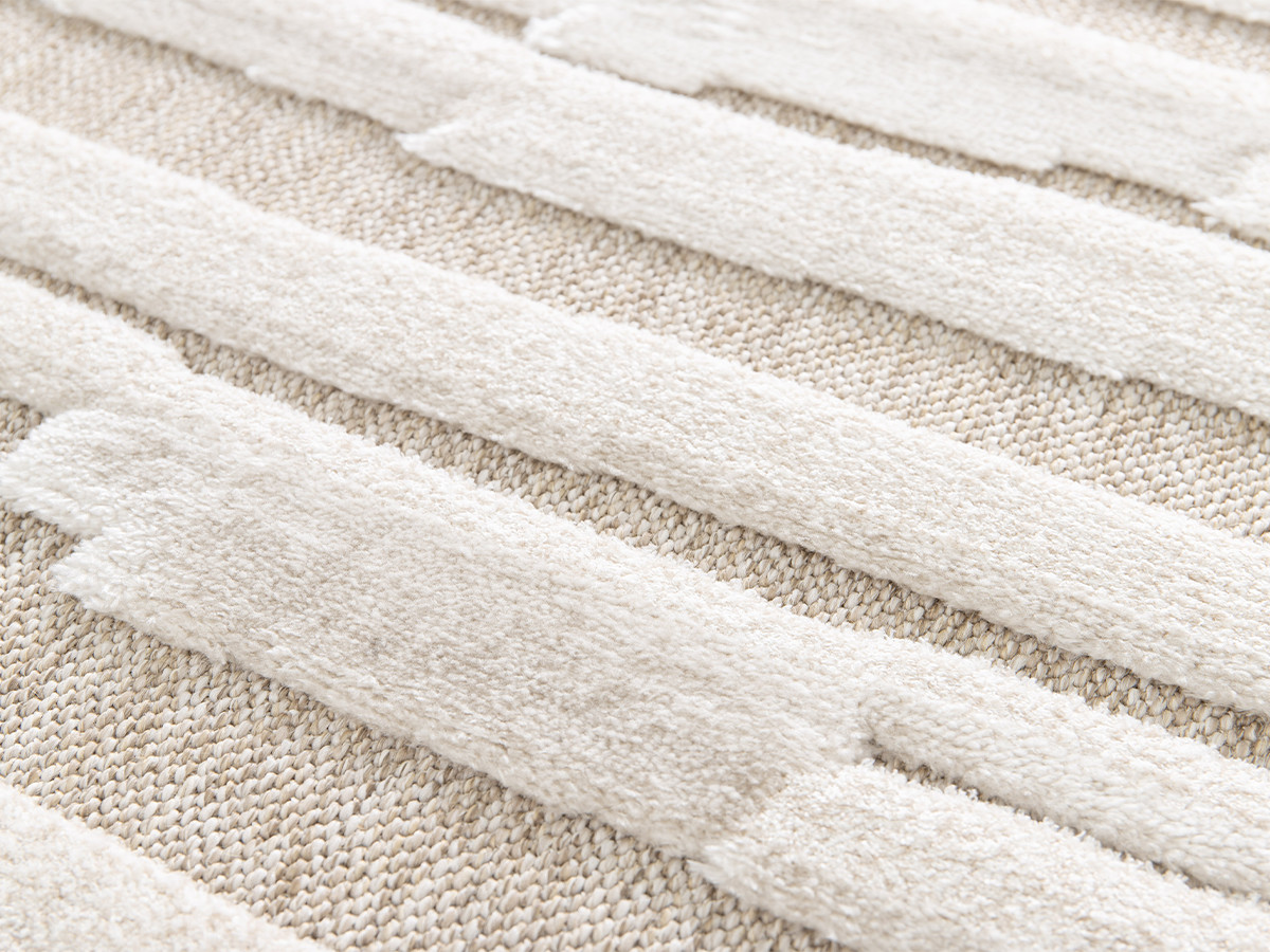 Tapis poil ras LENNON motif abstrait beige — vue 5