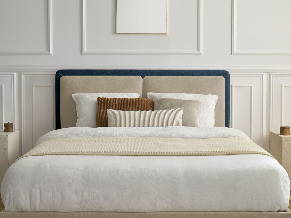 Lit MARA texturé bicolore avec lattes massives bleu — vue 6