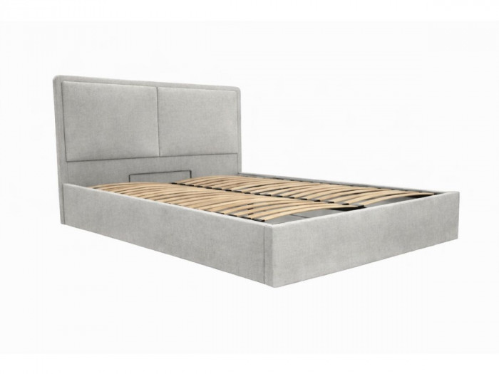 Lit coffre MARA tissu texturé