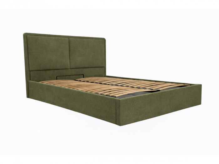 Lit coffre MARA tissu texturé