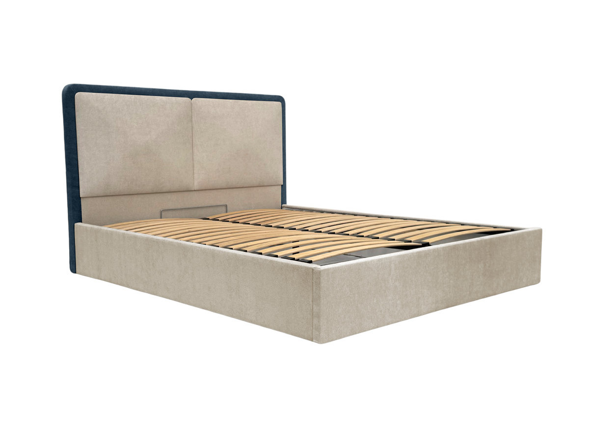 MARA opbergbed in tweekleurige, gestructureerde stof