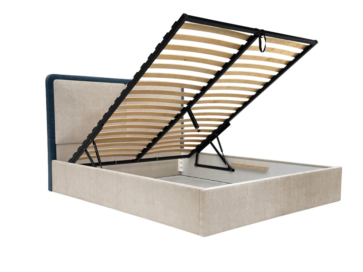 MARA opbergbed in tweekleurige, gestructureerde stof