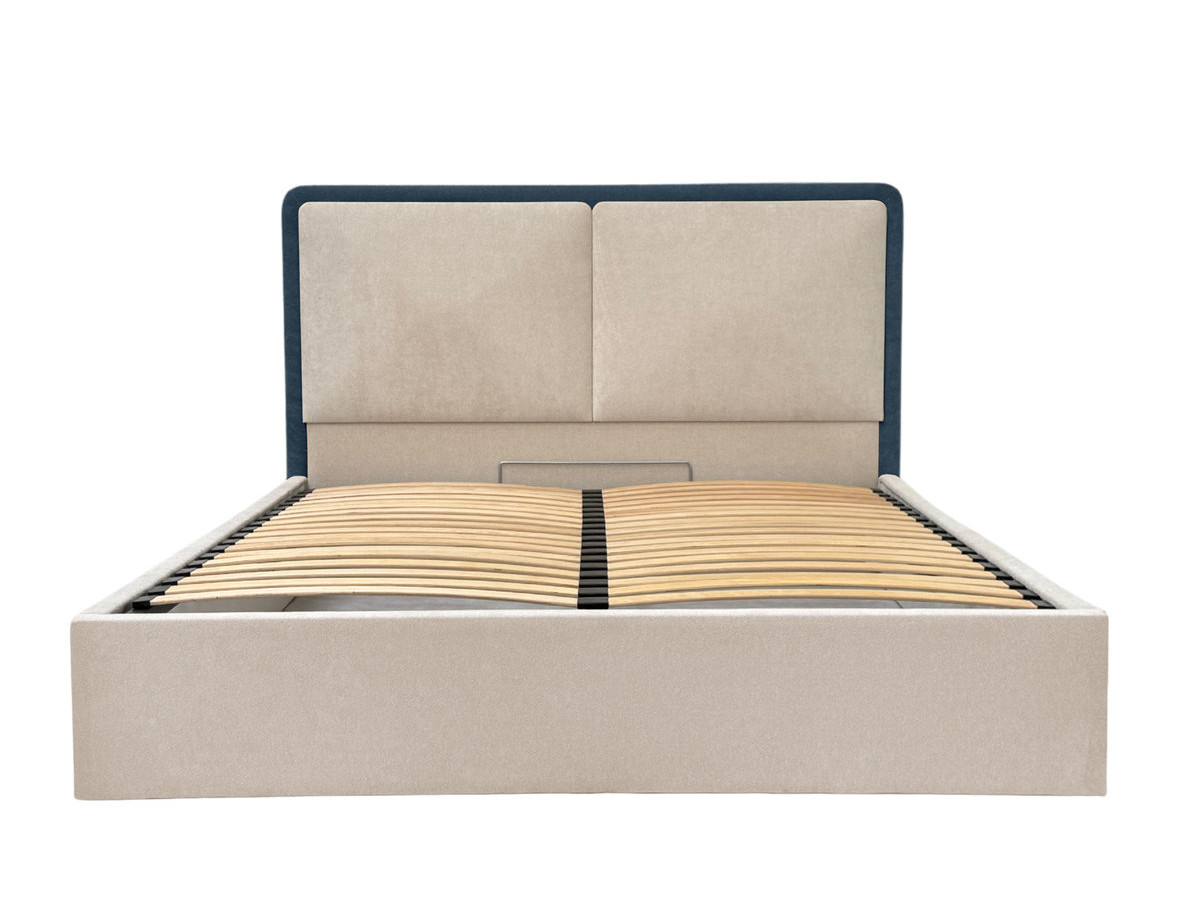 MARA opbergbed in tweekleurige, gestructureerde stof