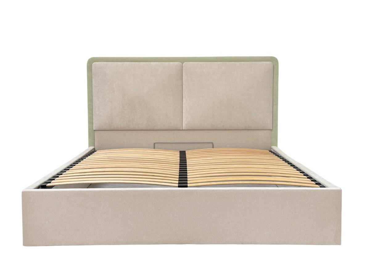 MARA opbergbed in tweekleurige, gestructureerde stof