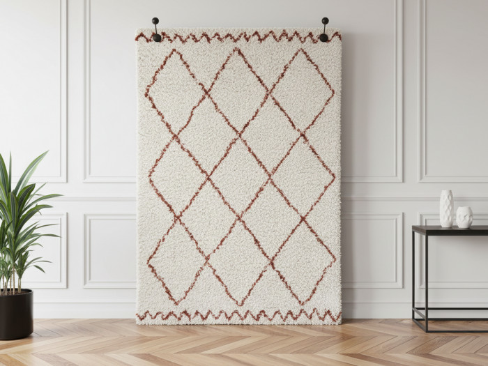 Tapis poils longs SIMON motifs graphiques