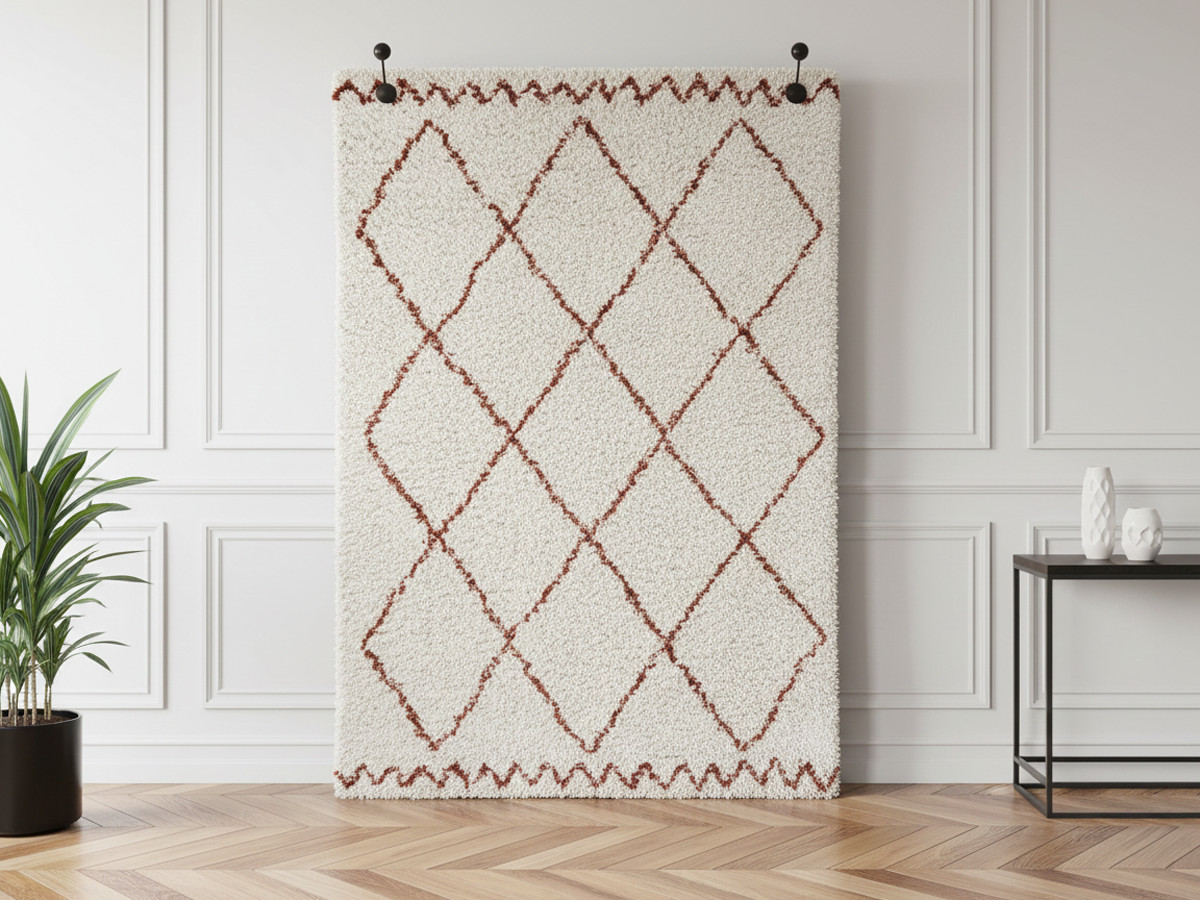 Tapis poils longs SIMON motifs graphiques