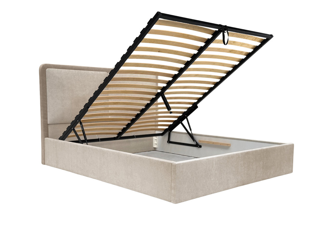 MARA opbergbed in tweekleurige, gestructureerde stof