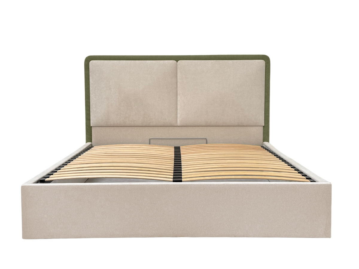 MARA opbergbed in tweekleurige, gestructureerde stof