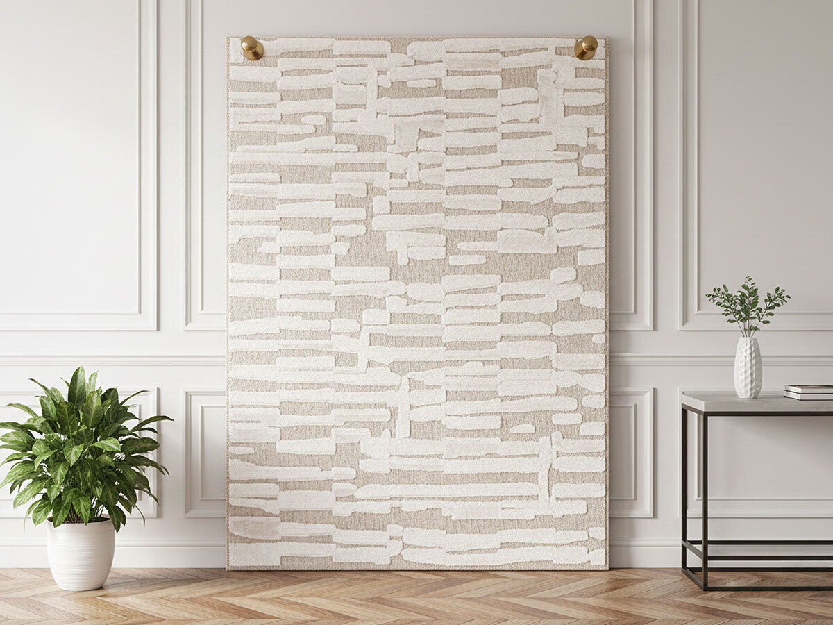 Tapis poil ras LENNON motif abstrait