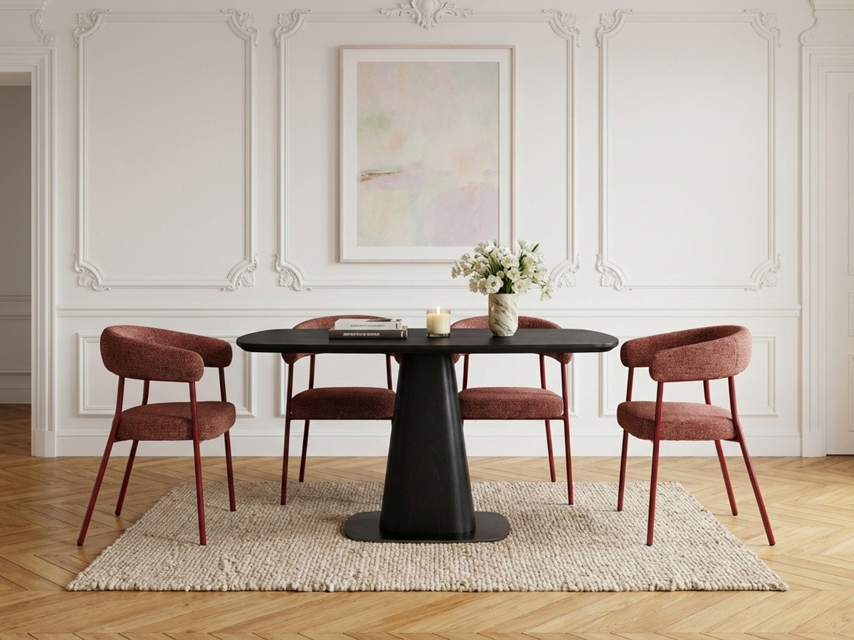 Ensemble NOA avec table à manger carrée 120 cm + 4 chaises ROSA orange — vue 6
