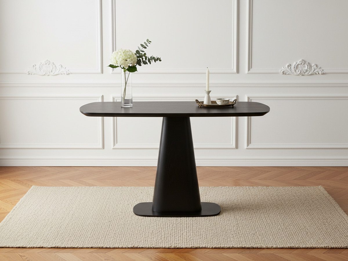 Table à manger carrée NOA 120 cm placage chêne noir — vue 4