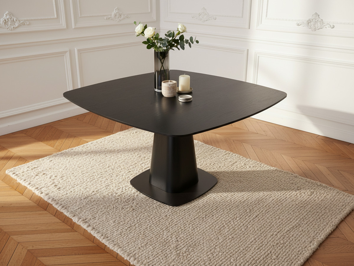 Table à manger carrée NOA 120 cm placage chêne noir — vue 5
