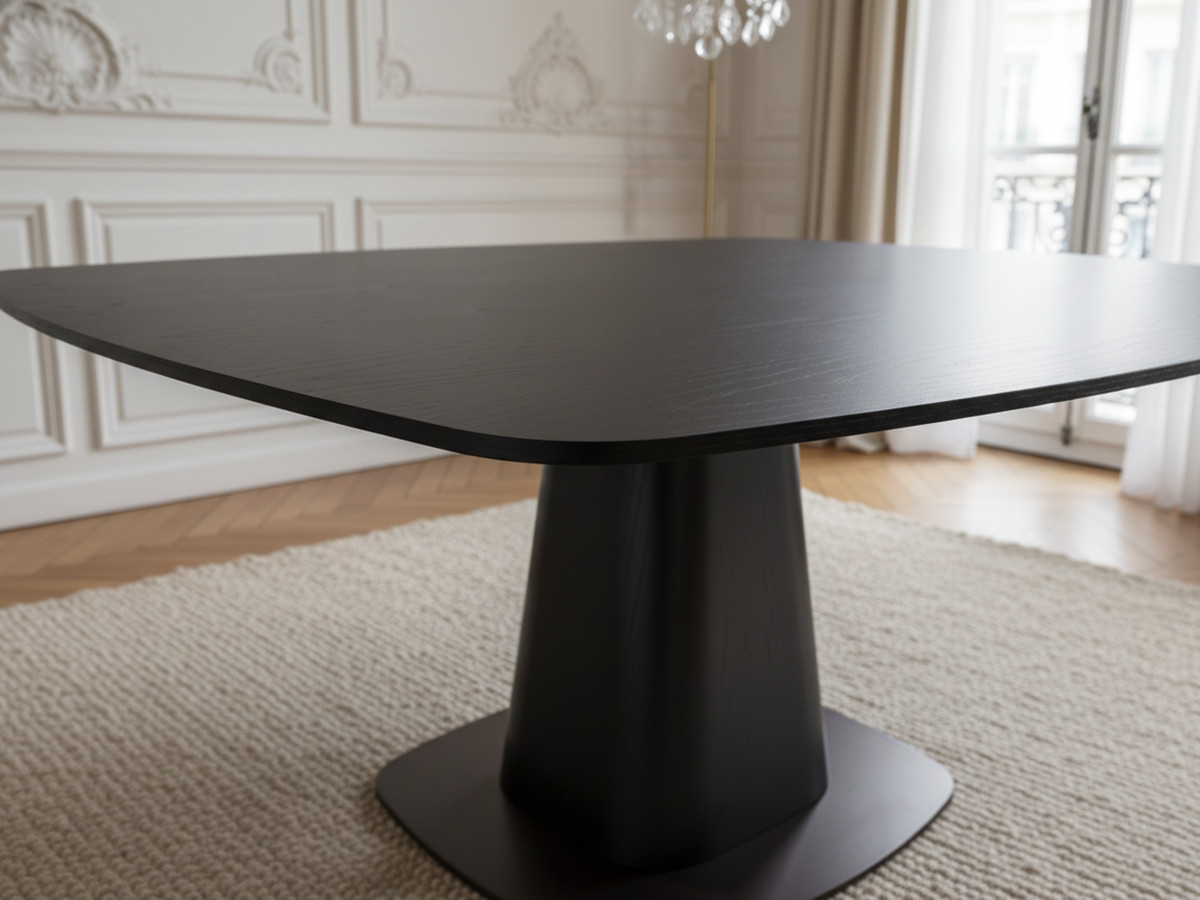 Table à manger carrée NOA 120 cm placage chêne noir — vue 6