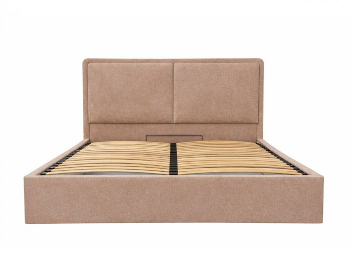 Lit coffre MARA tissu texturé