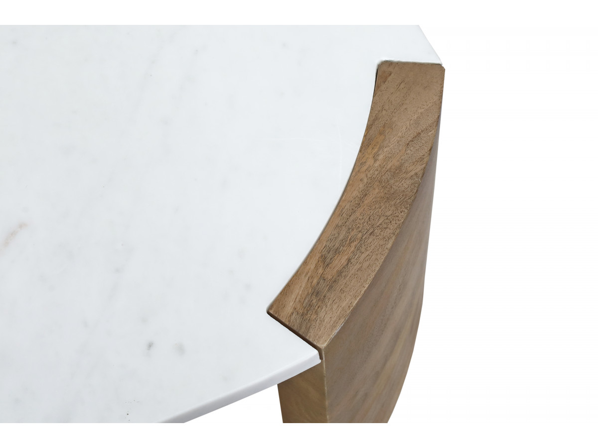 TORVI vierkante salontafel van 85 cm met marmeren blad en massief acaciahouten poten