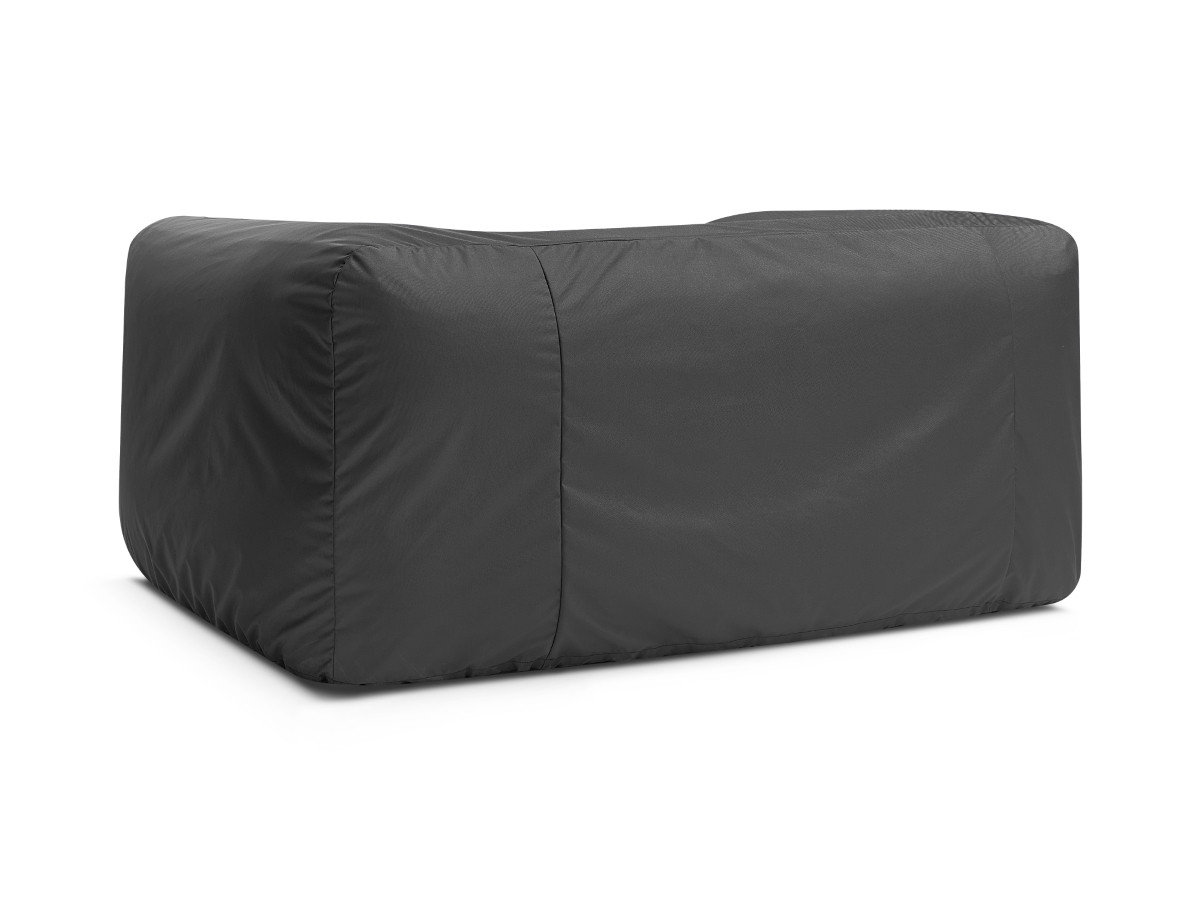 Canapé de jardin droit fixe 2 places NOUR avec pouf avec bâche de protection