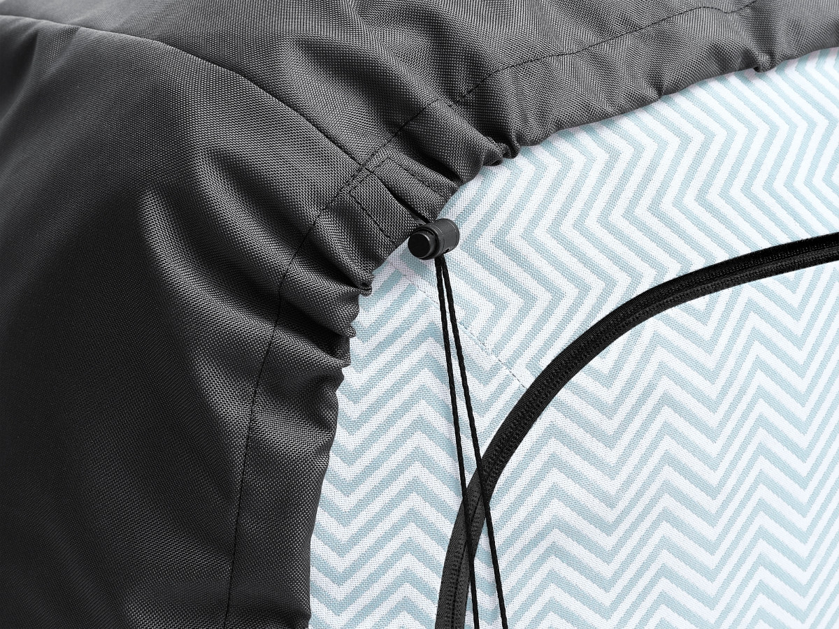 Canapé de jardin droit fixe 2 places NOUR avec pouf avec bâche de protection