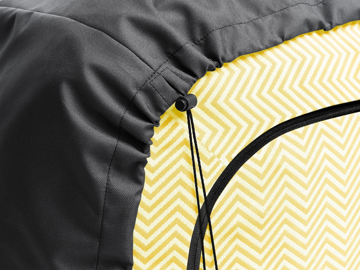 Canapé de jardin droit fixe 2 places NOUR avec pouf avec bâche de protection