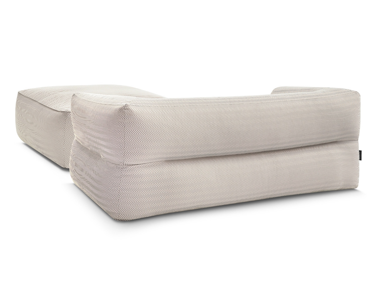 Canapé de jardin droit 3 places NOUR avec pouf avec bâche de protection beige — vue 5