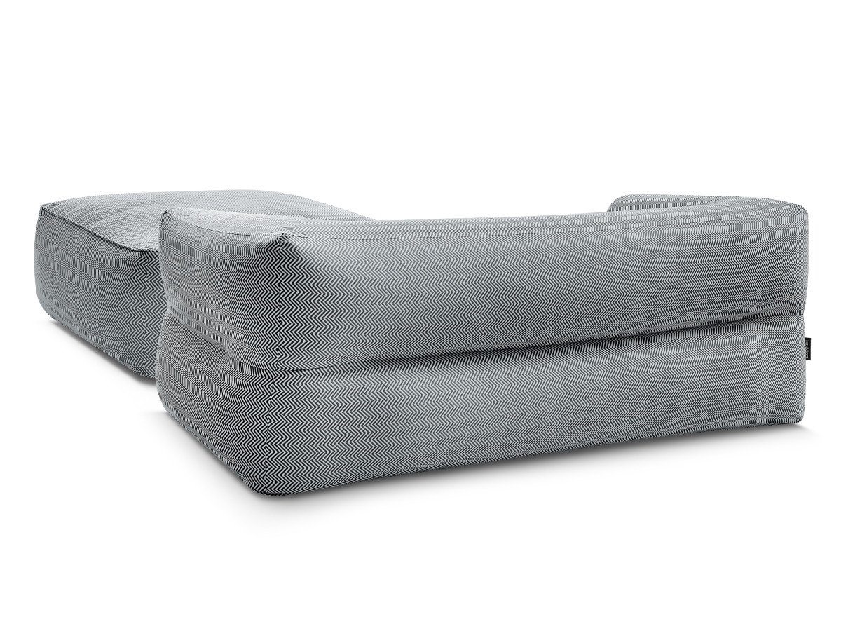 Canapé de jardin droit 3 places NOUR avec pouf avec bâche de protection noir — vue 5