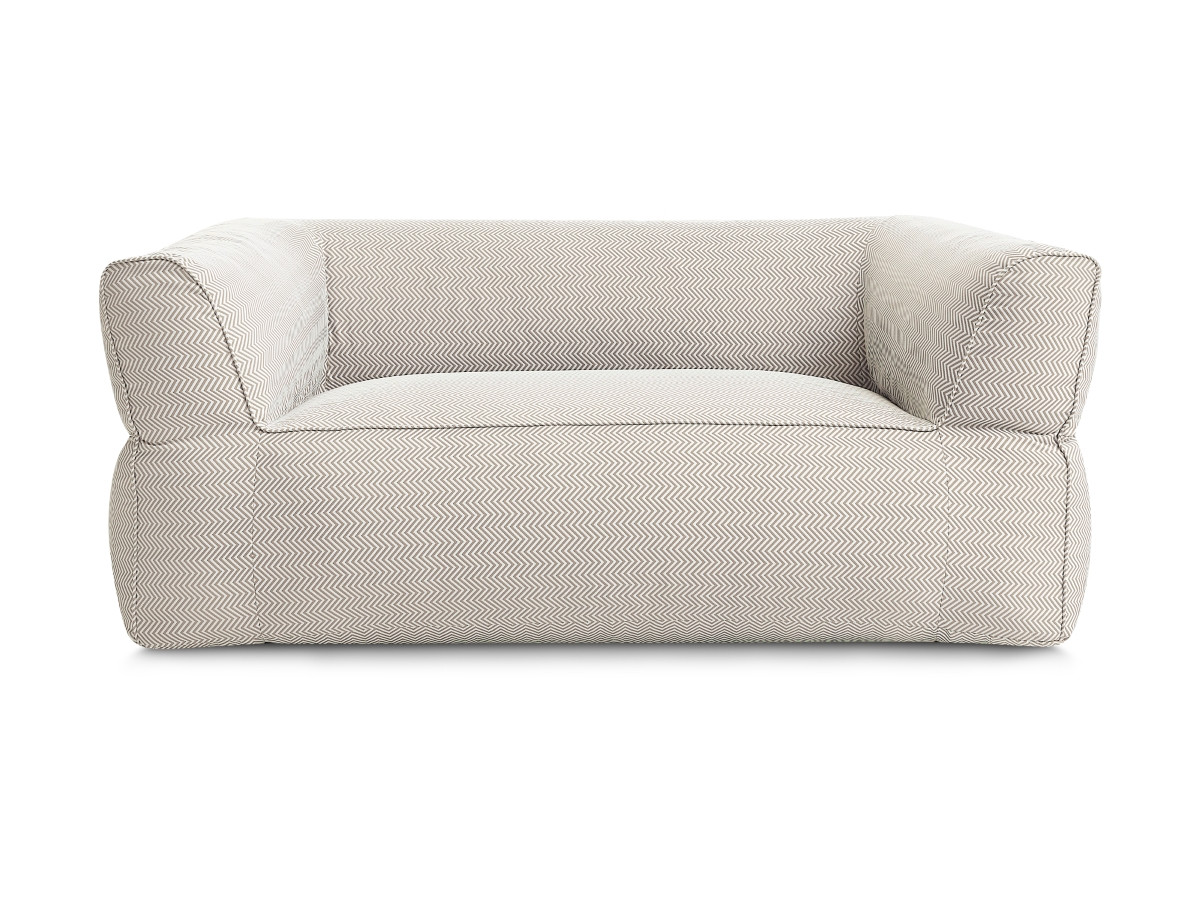 Canapé de jardin droit 2 places NOUR avec bâche de protection beige — vue 3