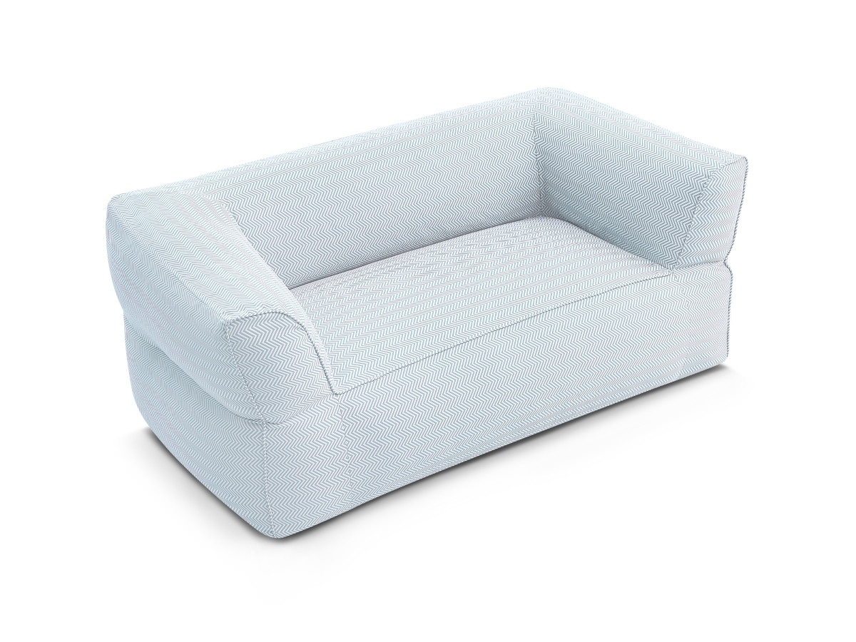 Canapé de jardin droit 2 places NOUR avec bâche de protection bleu clair — vue 5