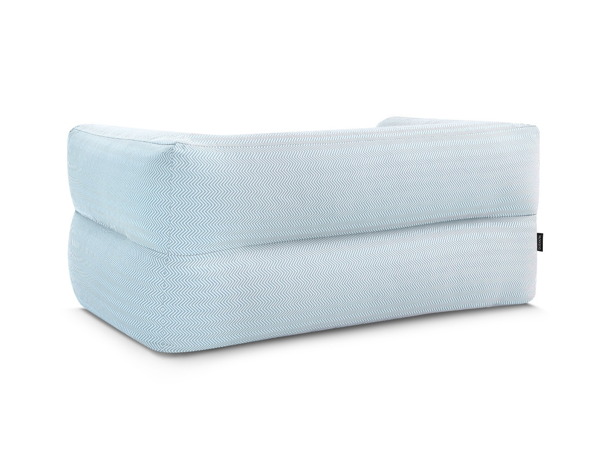 Canapé de jardin droit 2 places NOUR avec bâche de protection bleu clair — vue 6