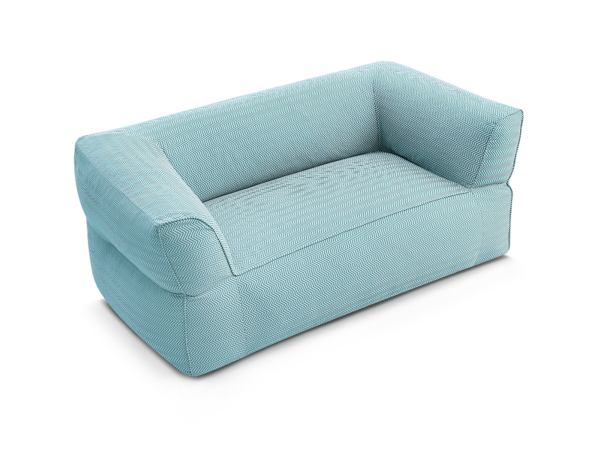 Canapé de jardin droit 2 places NOUR avec bâche de protection bleu foncé — vue 5